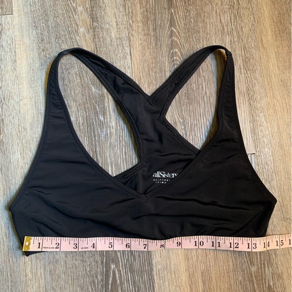 All Sisters Responsible Swimwear Asymmetrical Black Swimsuit Top S - Picture 3 of 5